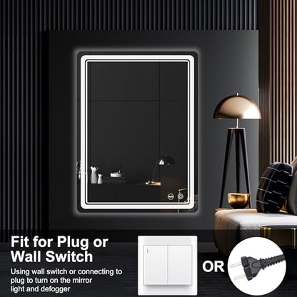 LED Bathroom Mirror with Lights, Anti-Fog, Dimmable, Lighted Bathroom Vanity Mirror for Wall, UL-Certified (32 x 24) - size: 32"L x 24"W