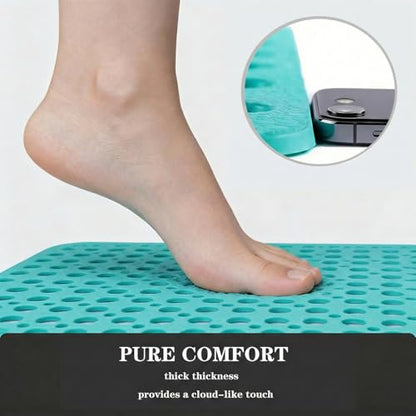 Nonslip Bathtub Mat Extra Soft TPE Bath Mat for Kids, Machine Washable Bathroom Shower Mat, Smooth/Non-Textured Tubs Only, 30L x 17W Inch (Dark Green) - color: Dark Green, size: 30" x 17" (Rectangular)