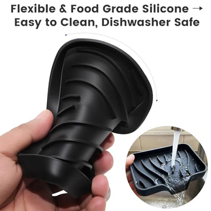 3 Pack Silicone Soap Holder, Self Draining Bar Soap Dish,Non-Slip Soft Soap Tray for Kitchen Sink Organizer, Shower & Bathroom Accessories, Keep Soap Dry, Fast Air Dry (Black, White, Beige)