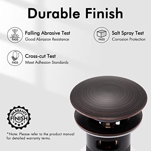 KES Bathroom Faucet Vessel Vanity Sink Pop Up Drain Stopper with Overflow Oil Rubbed Bronze, ALL Metal Rustproof Brass and 304 Stainless Steel, S2008A-ORB - color: Oil Rubbed Bronze, style: With Overflow, 1 Pack