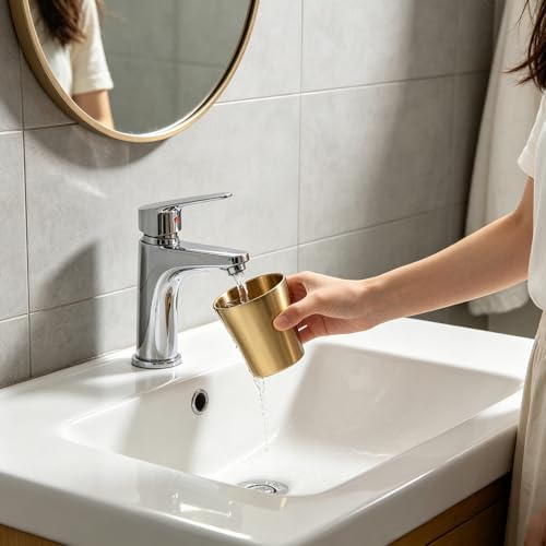 COLLBATH Stainless Steel Mouthwash Cups - 180 Ml/10.98 Inch Tumbler Cup for Bathroom, Bathroom Brushing Mug Home Counter Organizer