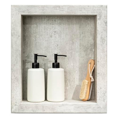 Palisade 17.5 in x 15.5 in Vinyl Shower Niche Wind Gust/Urban Coast | Waterproof Shower Insert - color: Wind Gust/Urban Coast