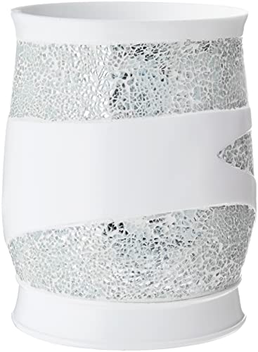 Popular Bath Sinatra Modern Bath Waste Basket Modern Classic Contemporary Decorative Beautiful Designs Bathroom Decor for Home Luxury Bath, White - size: Waste Basket