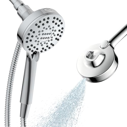 Magnetic Shower Head with Handheld Sprayer, High Pressure Handheld Shower Head with 6 Spray Modes, Chrome Finish - color: Chrome