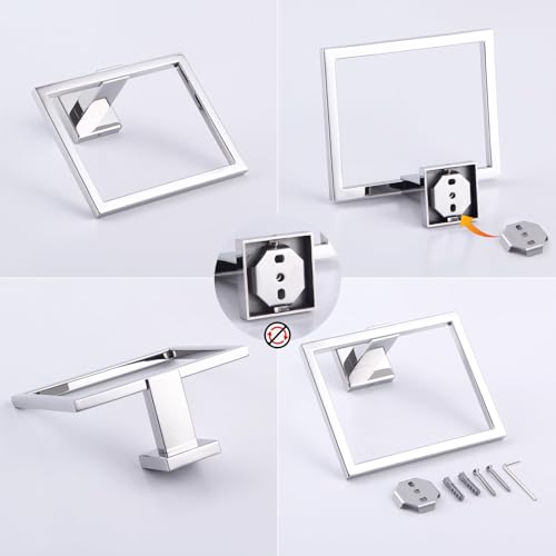 GERZWY Bathroom Hand Towel Holder Polished Stainless Steel Towel Ring for Bath Kitchen Garage Heavy Duty Wall Mounted JG1906-JG - color: Polished
