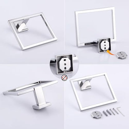 GERZWY Bathroom Hand Towel Holder Polished Stainless Steel Towel Ring for Bath Kitchen Garage Heavy Duty Wall Mounted JG1906-JG - color: Polished