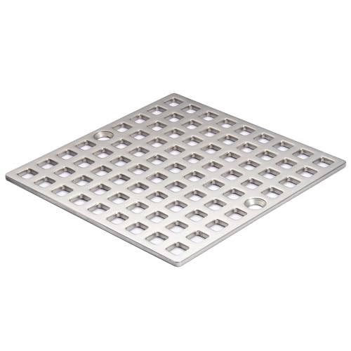 4" Shower Drain Cover Replacement Nickel Brushed, Shower Drain Grate Square Shower Drain Strainer Grid for Bathroom Floor