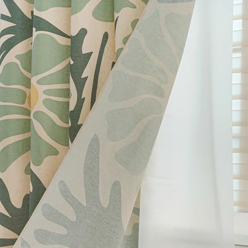 Retro Daisy Linen Boho Shower Curtain Set with Liner,72" Wx72 L | Double Layer Shower Curtain Waterproof Fabric with Zippered Removable PEVA Liner,Boho Shower Curtain for Bathroom,Free Hooks - color: Daisy