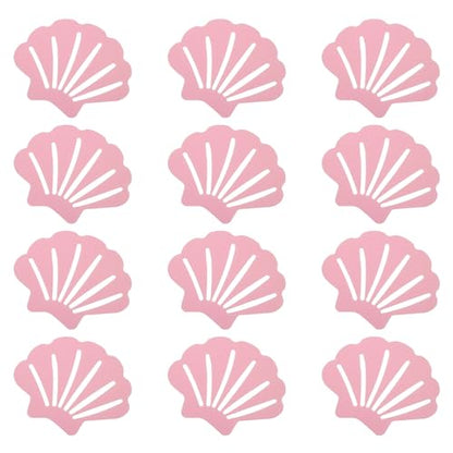 PATIKIL 12 Pcs Non Slip Bathtub Stickers, Anti Slip Shower Stickers Bathroom Shower Floor Decals Sea Shell Shape Cute Treads Tubs, Pink - color: Pink