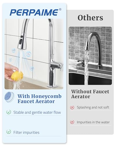 Kitchen Faucet Head Replacement, 15 Adapters, 3-Mode Pull Down Sprayer Head | 3 Functions Stream Spray Pause, Easy 5-Min Install, Pull Out Nozzle, Chrome, Compatible with Moen Delta Hansgrohe - color: Chrome