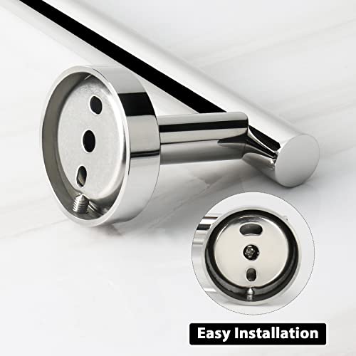 NearMoon Bath Towel Bar, Thicken Stainless Steel Shower Towel Rack Holder Wall Mounted for Bathroom, 26-lnch Overall Length-24-lnch Usable Hanging Space (1 Pack, Chrome Finish) - color: Chrome Finish, size: 26 Inch