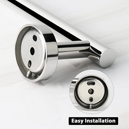 NearMoon Bath Towel Bar, Thicken Stainless Steel Shower Towel Rack Holder Wall Mounted for Bathroom, 26-lnch Overall Length-24-lnch Usable Hanging Space (1 Pack, Chrome Finish) - color: Chrome Finish, size: 26 Inch