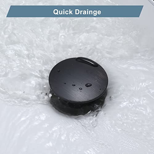 WOWOW Bathroom Pop Up Drain Stopper - Oil Rubbed Bronze Vessel Sink Drain With Overflow for Bathroom and RV - color: Oil Rubbed Bronze, style: Style A: pop up drain
