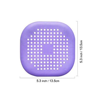 4 Pcs Shower Drain Hair Catcher Bathtub Stopper Home Drain Protectors Drain Cover with Sucker Water Trap Sink Cover for Bathroom Bathtub and Kitchen (Purple) - color: 4 Pcs Purple