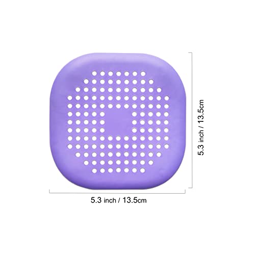 2 Pieces Shower Drain Hair Catcher Bathtub Stopper Home Drain Protectors Drain Cover with Sucker Water Trap Sink Cover for Bathroom Bathtub and Kitchen (Purple, Purple) - color: Purple,purple
