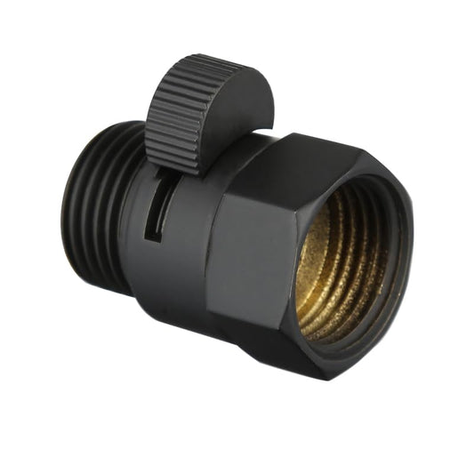 Flow Control Pause or Shut-Off Valve with Ceramic Lever, Solid Metal Brass, ½" NPT BSP Universal Fit, for Handheld or Fixed Shower Head, Arm, RV Hose, or Bidet Sprayer (Matte Black) - color: Matte Black