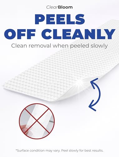 XXL Anti Slip Shower Stickers 12 PCS, Non-Slip Bath Tub Strips, White | Improves Grip and Traction on Wet Floors | Safety Option for Seniors & Adults | Peel-and-Stick Install, Scraper Tool Included - color: White