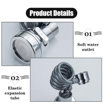 Sink Faucet Extender Professional Sink Sprayer Attachment 360° Rotatable Sink Faucet Extender Aerator with Stretchable Hose for Kitchen and Bathroom,3 Water Outlet Modes