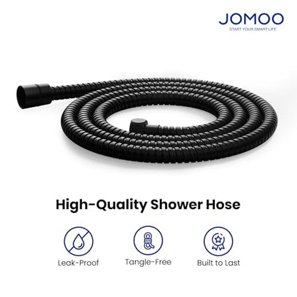 JOMOO Shower Hose, 59 Inch Extra Long Flexible Stainless Steel Handheld Showerhead Hose Extension, Flexible and Durable Replacement Hose with Brass Insert and Nut, Matte Black - color: Matte Black, size: 59 Inch