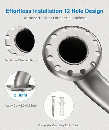 1Pcs 57-Inch ADA Compliant Grab Bar | 1.5" Diameter, Handicap Friendly, Commercial & Residential Bathrooms, Shower Bathtub,Brushed Stainless Steel