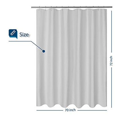 Barossa Design Soft Microfiber Fabric Shower Liner or Curtain, Hotel Quality, Machine Washable, Water Repellent, Silver Grey, 70 x 72 inches - color: Silver Grey, size: 70"W x 72"L (Pack of 1)