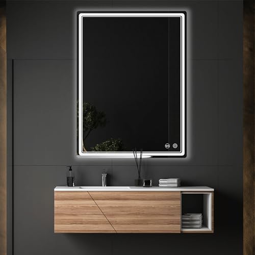 LED Bathroom Mirror with Lights, Anti-Fog, Dimmable, Lighted Bathroom Vanity Mirror for Wall, UL-Certified (48 x 36) - size: 48"L x 36"W