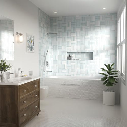 Lava Odoro Modern 3-Setting Square Shower and Tub Faucet Set with Shower Head and Handheld Sprayer Chrome, Rainfall Shower System with Tub Spout, Shower Valve Trim Kit, Chrome, SF103-C-T - color: Chrome, style: With Tub Spout