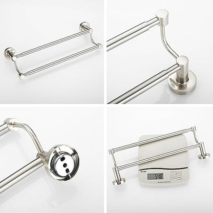 Double Towel Bar Towel Rack for Bathroom Wall Mounted Brushed Nickel | Adjustable 16-26 In,Wall Mounted Towel Holder, Stainless Steel, Rustproof, Towel Bar Rod Hanger Hardware Accessories Hotel - color: Brushed Nickel
