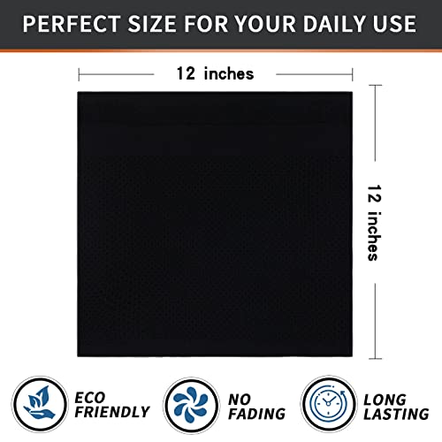 Homaxy 100% Cotton Dish Cloths, 8 Pack - 12 x 12 Inches, Black | Waffle Weave Super Soft and Absorbent Dish Towels Quick Drying Dishcloths, 12 x 12 Inches - color: Black, size: 12 X 12 - 8 Pack