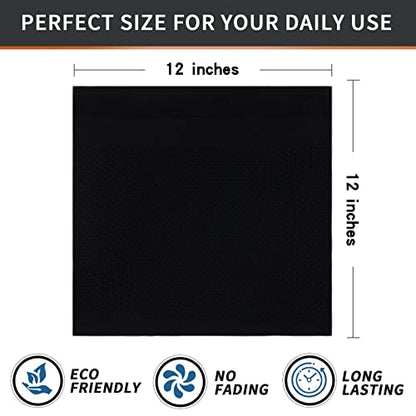 Homaxy 100% Cotton Dish Cloths, 8 Pack - 12 x 12 Inches, Black | Waffle Weave Super Soft and Absorbent Dish Towels Quick Drying Dishcloths, 12 x 12 Inches - color: Black, size: 12 X 12 - 8 Pack