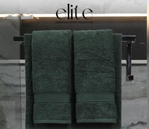 ELITE Emporium Home Collection 8-Piece Cotton Bath Towel Set - Ultra Soft, 550 GSM, Quick-Dry - Bath Sheet, Bath Towels, Hand Towels, Washcloths, Bath Mat - Luxury Bathroom Towel Set (Hunter Green) - color: Hunter Green