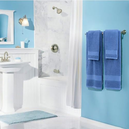 COZYART Denim Blue Bath Towel Set, Turkish Cotton Hotel Large Towel Bulk for Bathroom, Thick Bathroom Sets of 6 with 2 Bath Towels, 2 Hand Towels, 2 Washcloths, 650 GSM | OEKO-Tex 100 Certified Zero Twist Ring Spun, Soft Absorbent Quick Dry, Plush Fluffy,