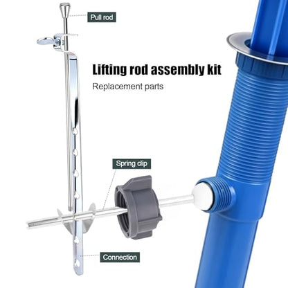 Universal Sink Drain Parts for Pfister PF0906, Lavatory Pop Up Stopper Assembly with Plug Pivot Ball Pull Rod & Linkage Bathroom Drain Repair Kit Replacement Part for PF WaterWorks PF0906