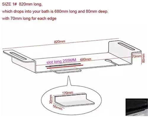 WANLIAN 33inch Luxury Bathtub Caddy for Bathroom - Table Tray with Storage and Organizer (Clear-C) - color: Clear-c