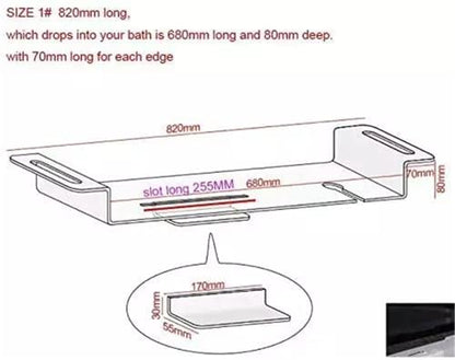 WANLIAN 33inch Luxury Bathtub Caddy for Bathroom - Table Tray with Storage and Organizer (Clear-C) - color: Clear-c