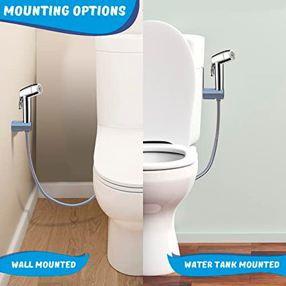 Handheld Bidet Sprayer for Toilet - Triple Mode Spray: Cloth Diaper Washer, Jet Spray & Gentle Stream | Premium Adjustable Hose Sprayer Attachment for Muslim Shower Shattaf | Portable Bidet Included - color: Sprayer Set