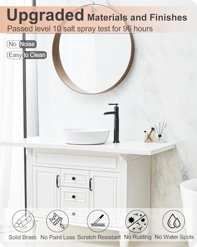 Brass Vessel Sink Faucet Oil Rubbed Bronze, Waterfall Tall Bathroom Faucet 1 Hole with Single Handle, Pop-Up Drain & Water Hose for Farmhouse Vanity Restroom Vessel Bowl Sink, 5 Mins Install - color: Oil Rubbed Bronze - Farmhouse