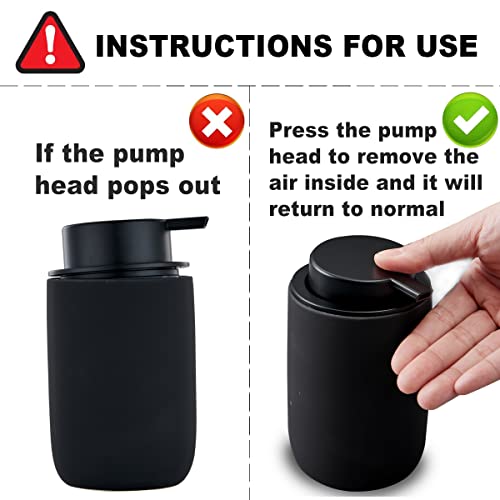 Black Foaming Hand Soap Dispenser - Bathroom Lotion Hand Pump Dispenser Matte Black Foam Soap Dispenser Ceramic Dish Liquid Dispenser for Hand Wash Dispenser (Rubber Paint) - color: Black(rubber Paint), size: Foam dispenser