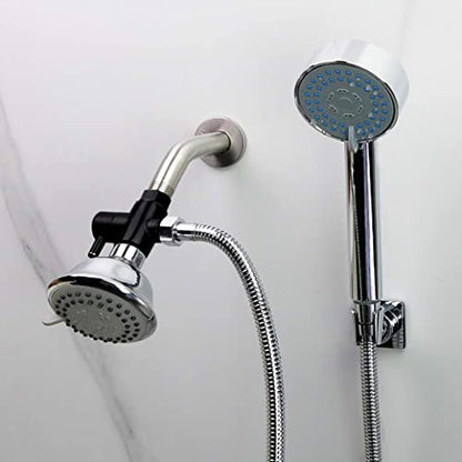 Brass Shower Arm Diverter Valve for Hand Held Showerhead and Fixed Spray Head,G 1/2 3-Way Bathroom Universal Shower System Replacement Part (Matte Black) - color: Matte Black