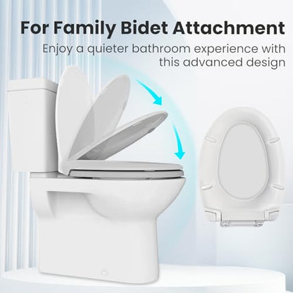 Toilet Seat Compatible with TOTO Transitional SoftClose SS114#01 Elongated Soft Close SEAT for SS237 247 SS224 SS117 SS204 SS154 SS214 Toilet Seat Replacement Parts
