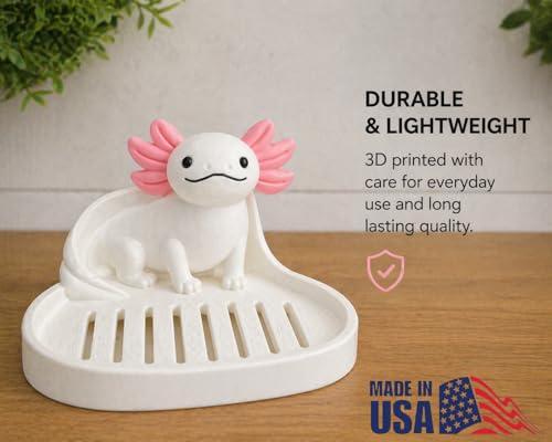Axolotl Self Draining Soap Dish Cute Decorative Bathroom Soap Holder