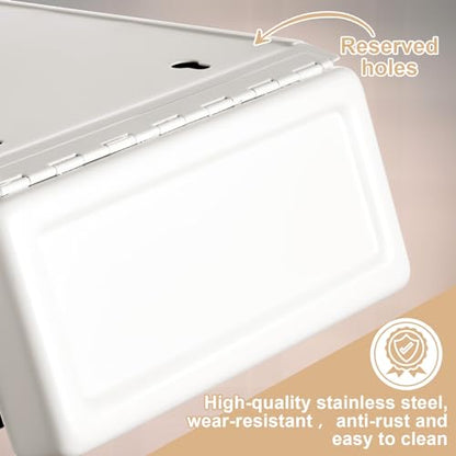 Tioncy 4 Pcs Sanitary Napkin Receptacle Wall Mounted,White | Stainless Steel Sanitary Napkin Disposal Bins, Discreet Tampon Container, Home Office Public Restroom Use - color: White