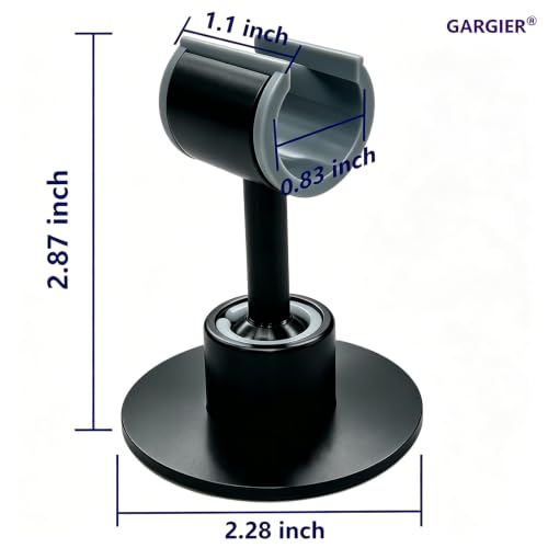 Shower Head Holder 360° Adjustable Handheld Bathroom Shower Head Bracket | All Metal, 360 Swivel Adjustable, No Drill Adhesive Wall Mount for Bathroom RV Standard Shower Hose, Black - color: Black