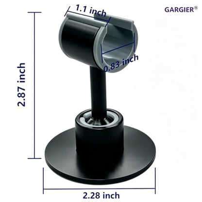 Shower Head Holder 360° Adjustable Handheld Bathroom Shower Head Bracket | All Metal, 360 Swivel Adjustable, No Drill Adhesive Wall Mount for Bathroom RV Standard Shower Hose, Black - color: Black