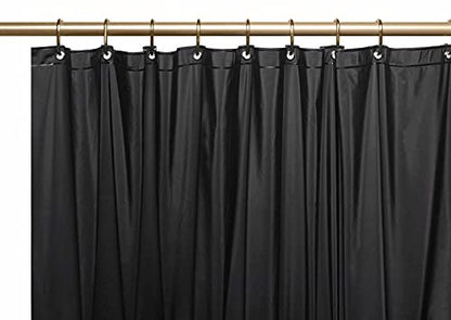 Elegant Heavy Duty Vinyl Shower Curtain Liner with 12 Metal Grommets Black - color: Black