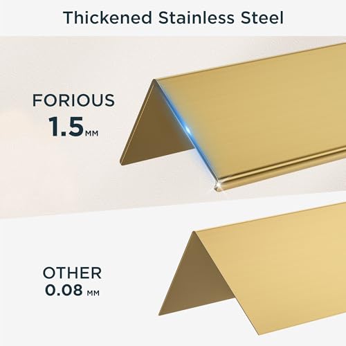 FORIOUS Toilet Paper Holder with Shelf, Commercial Toilet Paper Dispensers | Brushed Gold | Wall Mount Bathroom Tissue Holder | SUS304 Stainless Steel Rustproof | Double Tissue Roll Holder - color: Brushed Gold
