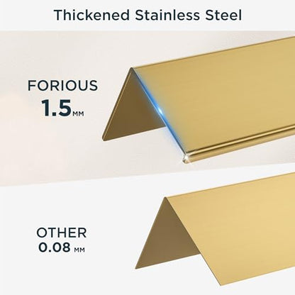 FORIOUS Toilet Paper Holder with Shelf, Commercial Toilet Paper Dispensers | Brushed Gold | Wall Mount Bathroom Tissue Holder | SUS304 Stainless Steel Rustproof | Double Tissue Roll Holder - color: Brushed Gold