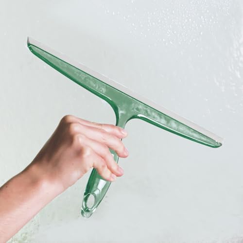 iDesign Bathroom Plastic Shower Squeegee with Wall Hook - Clear/Green - color: Clear/Green, style: Pack of 1