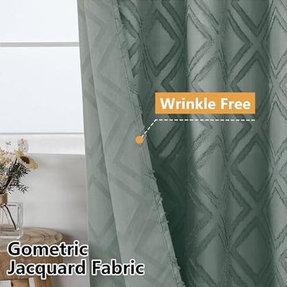 Solid Sage Green Fabric Shower Curtain for Bathroom, Farmhouse Boho Shower Curtain- Soft Cloth & Hotel Spa Quality, Machine Washable Shower Curtain Sets with 12 Hooks, Grommets Top, 72Wx78L - color: Sage Green, size: 72"W x 78"L (Pack of 1)