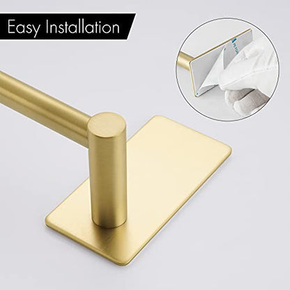 KES Towel Bar for Bathroom 20 Inches Adhesive Hand Towel Holder Stick on Wall SUS 304 Stainless Steel Brushed Brass, A7000S50B-BZ - color: Brushed Gold, size: 20-Inch